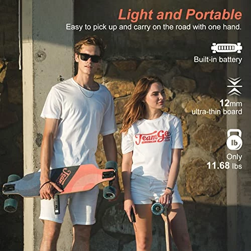 Top 10 🤩 H8 Electric Skateboard With Remote, Top Speed Of 28 KMH, The Thinnest E-Skateboard, 11.6Lbs Lightweight, Longboards Suitable For Adults & Teens ✨ - Image 2