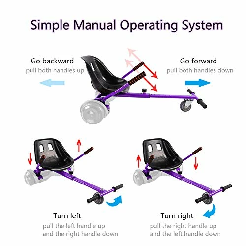 Best Pirce ⌛ Hishine Hoverboard Seat Attachment Go-Kart Fits 6.5”/ 8”/ 10” Hoverboards, Hover Cart For Kids & Adults, Accessory For Self Balancing Scooter, Purple ⌛ - Image 3