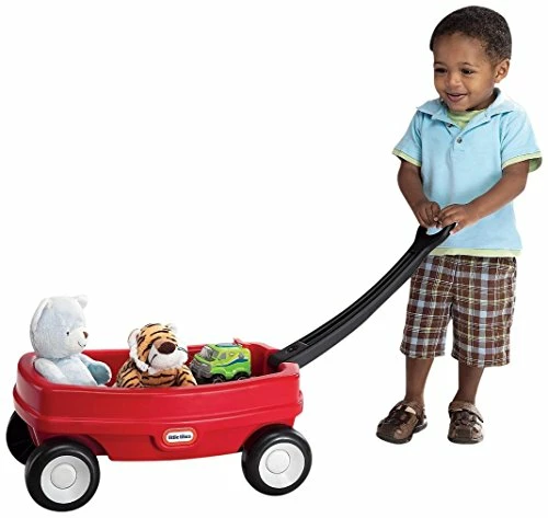 Best deal π ' Wagon β Red And Black, Indoor And Outdoor Play, Easy Assembly, Made Of Tough Plastic Inside And Out, Handle Folds For Easy Storage | Kids 18 π - Image 4