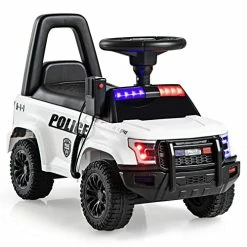Cheap 🎉 LAKIDS Ride On Push Police Car, Toddler Foot-to-Floor Sliding Toy With Siren, Steering Wheel, Megaphone, Horn, Headlights, Under Seat Storage, Kids Racer Walking Gift For Boys Girls 3+ (White) 🛒