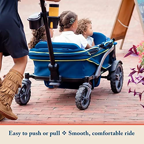 Brand new π Anthem 4 Quad Wagon Stroller, All-Terrain Collapsible Wagon With Canopy For Kids, 4 Seater (Sand & Sea) π - Image 3