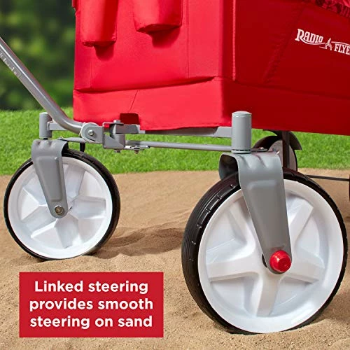 Budget β€οΈ Beach & Boardwalk Wagon, Folding Beach Cart, Ages 1.5+, Red Beach Wagon π