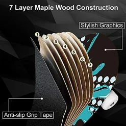 Best reviews of 𧨠Skateboards For Beginners, 31 Inch Complete Skateboard For Kids Teens Adults Skull π