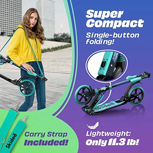 Best deal π Scooter For Kids Ages 6-12 - Scooters For Teens 12 Years And Up - Adult Scooter With Anti-Shock Suspension - Scooter For Kids 8 Years And Up With 4 Adjustment Levels Handlebar Up To 41 Inches High Street Art π - Image 5