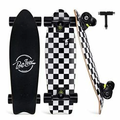 Best Pirce β¨ Eleev Cruiser Skateboards For Beginners, 27 Inch Complete Skateboard For Kids Teens Adults, 7 Layer Canadian Maple Double Kick Deck Concave Trick Skateboard Blue Nebulae π€©