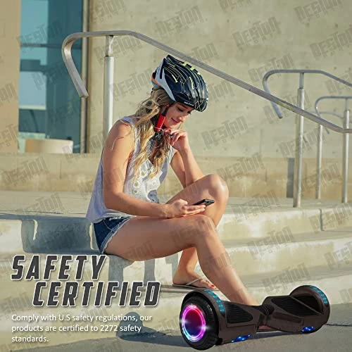 Discount π₯ Newest Generation Electric Hoverboard Dual Motors Two Wheels Hoover Board Smart Self Balancing Scooter With Built-in Bluetooth Speaker LED Lights For Adults Kids Gift Black π - Image 3