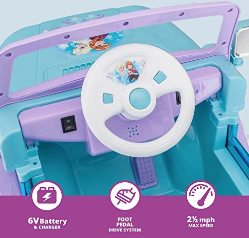 New π Disney Frozen Kids 4x4 Ride On Toy, 6 Volt, Kids 3-5 Years Old, Max Weight 55 Lbs, Single Rider, Battery And Charger Included, Blue Mickey Roadste π - Image 3