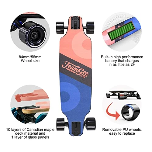 Top 10 🤩 H8 Electric Skateboard With Remote, Top Speed Of 28 KMH, The Thinnest E-Skateboard, 11.6Lbs Lightweight, Longboards Suitable For Adults & Teens ✨ - Image 4