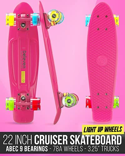 Best Pirce π₯ Skateboard For Kids Ages 6-12 - 22 Inch Kids Skateboard For Girl Boy Skate Board For Kids 8-12 - Mini Skateboards For Kids Mini Cruiser Skateboards For Kids 4-6 - Girl Skateboard For Kids Beginners 12 Led Tricolores 2 π - Image 2