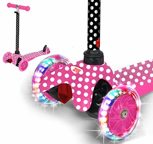 Deals π Dinosaur Print Kick Scooter For Boys & Girls 3 Wheel Scooter, Adjustable Kick Scooter For Kids With PU LED Light Up Wheels, Step Brake, Lean 2 Turn, Ride On Toys For Children 3 Year Plus Bl β¨