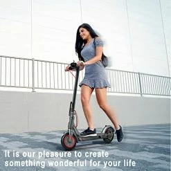 Cheap 👍 Pro ES80 Electric Scooter - 8.5" Solid Tires,Up To 19 Miles Long-Range And 19 MPH Portable Folding Commuting Scooter For Adults With Double Braking System And App Black-01 🌟