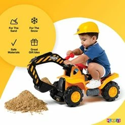 Best Sale 🎉 Toy Tractors For Kids Ride On Excavator - Music Sounds Digger Scooter Tractor Toys Bulldozer Includes Helmet With Rocks - Ride On Tractor Pretend Play - Toddler Tractor Construction Truck 🔔