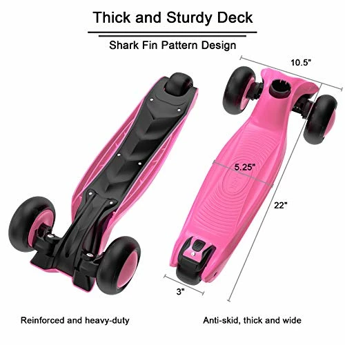 Best reviews of β Kick Scooter B03, Lean 'N Glide 3-Wheeled Push Scooter With Extra Wide PU Light-Up Wheels, Any Height Adjustable Handlebar And Strong Thick Deck For Children From 3-12yrs (Rose Pink) π€© - Image 3