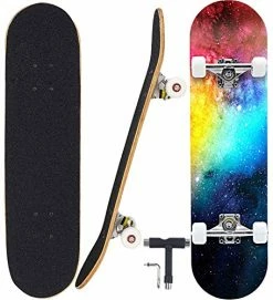 Wholesale 🎉 Pro Complete Skateboards For Beginners Adults Youths Teens Kids Girls Boys 31"x8" Skate Boards 7 Layer Canadian Maple Double Kick Concave Longboards Dream 😍
