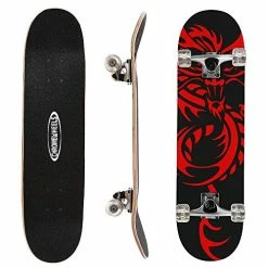 Coupon 👏 31 Inch Skateboard Double Kick Skate Board Cruiser Longboard 8 Layer Maple Deck Skateboards For Kids And Beginn 👏