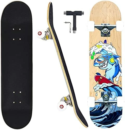 Outlet ✨ Skateboards For Beginners Adults Youths Teens Kids Girls Boys 31 Inch Pro Complete Skate Boards 7 Layer Canadian Maple Double Kick Concave Longboards ✨ - Image 13
