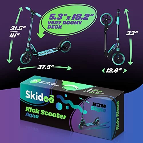 Best deal π Scooter For Kids Ages 6-12 - Scooters For Teens 12 Years And Up - Adult Scooter With Anti-Shock Suspension - Scooter For Kids 8 Years And Up With 4 Adjustment Levels Handlebar Up To 41 Inches High Street Art π - Image 6