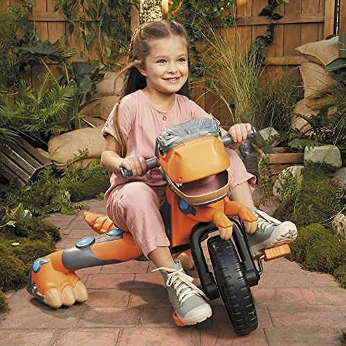 Budget 𧨠Chompin' Dino Trike, Outdoor Indoor Ride On Toy W/ Dinosaur Sounds Roars, Adjustable Seat, Rugged Wheels- Kids Gift, For Toddler Boys & Girls Ages 3 4 5+ Years Old π - Image 4